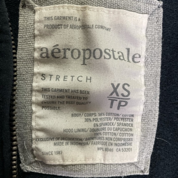 Aeropostale Zip Front Hoodie Navy Blue Size XS - Picture 3 of 3